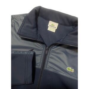 Lacoste Navy 6 Coat Full Zip Water Resistant Pockets Fleece Lined